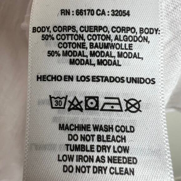 Anthropologie T.La The Lars Classic V-Neck Tee Medium White Rainbow Embroidery - Picture 6 of 7